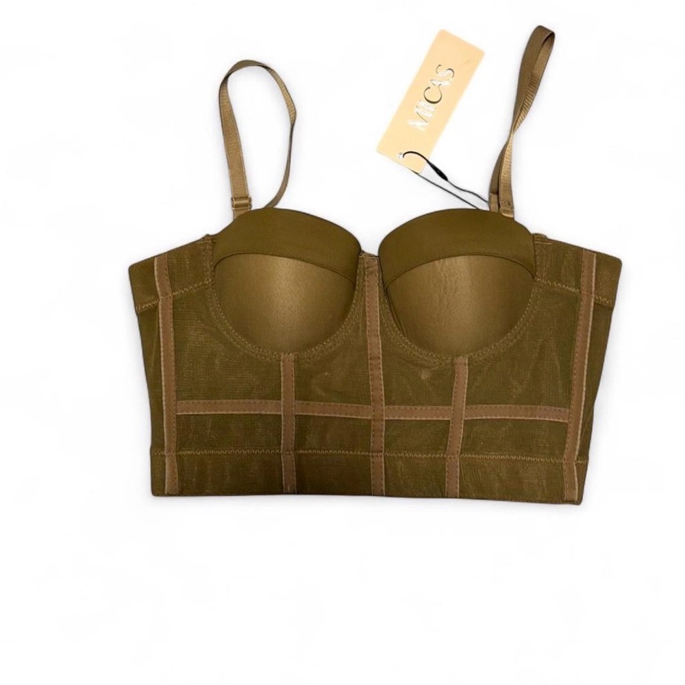 Micas Khaki Bustier Crop Top